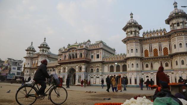 Millions of Hindu devotees travel every year to the Ram Janaki temple in Janakpur, where the goddess Sita is believed to have been born and later married Ram. Restaurant owner Naresh Chandra Jha is one of many in Janakpur who view the railway as a godsend. He’s counting on a windfall from the pilgrimage trade, and on saving money thanks to lower transport costs for supplies. (Niranjan Shrestha / AP) 