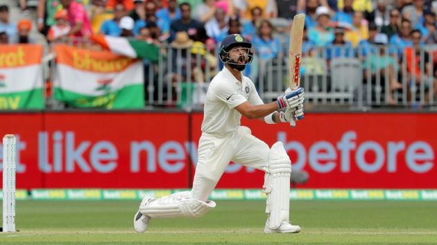 India's captain Virat Kohli looks on after playing a shot on day two of the second test match between Australia and India. (REUTERS) India's captain Virat Kohli looks on after playing a shot on day two of the second test match between Australia and India. (REUTERS)