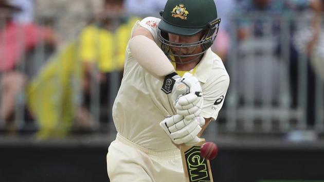 Australia's Travis Head bats during play in the second cricket test between Australia and India in Perth. (AP)