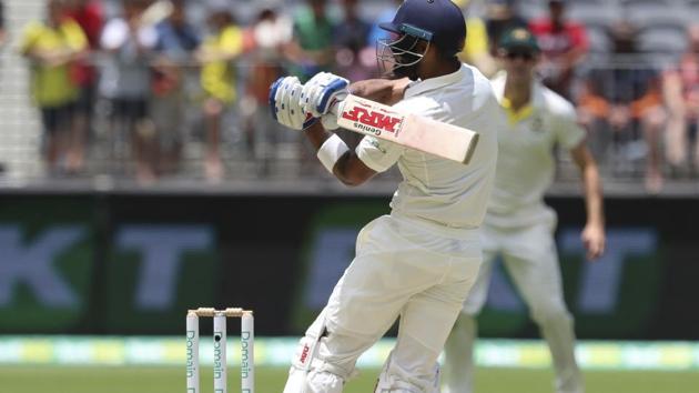 India's Virat Kohli bats during play in the second cricket test between Australia and India in Perth, Australia, Sunday, Dec. 16, 2018. (AP Photo/Trevor Collens) (AP)