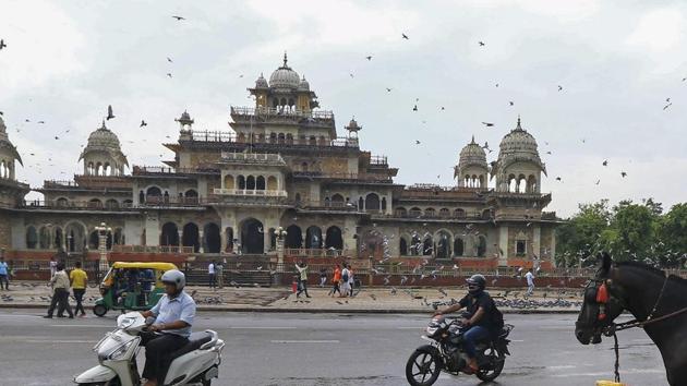 A view of the Albert hall in Jaipur.(PTI Photo)