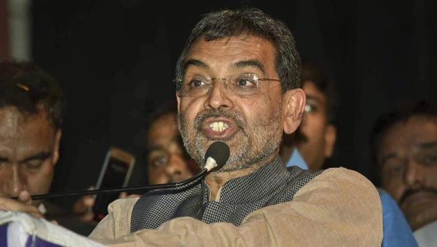 Upendra Kushwaha was replying to reporters’ queries on his Saturday meeting with senior Congress leaders Ahmed Patel and Akhilesh Prasad Singh in New Delhi.(PTI) Upendra Kushwaha was replying to reporters’ queries on his Saturday meeting with senior Congress leaders Ahmed Patel and Akhilesh Prasad Singh in New Delhi.(PTI)