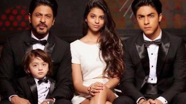 Shah Rukh Khan with children Suhana Khan, Aryan Khan and AbRam.