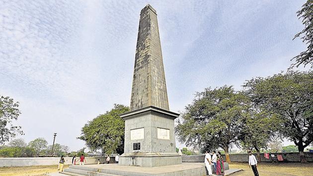 The victory memorial at Bhima Koregaon where the violence erupted.(Pratham Gokhale/HT Photo)