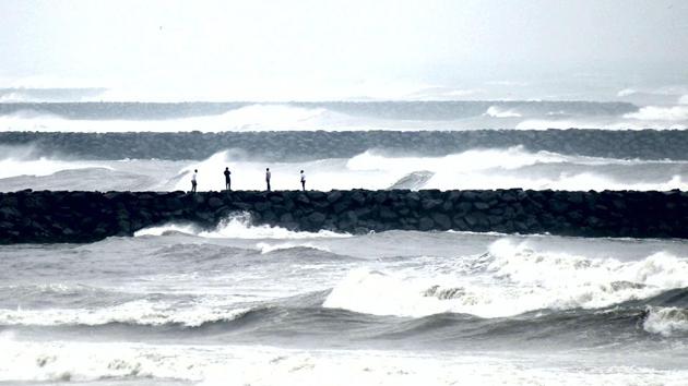 Heavy rains accompanied by squally winds lashed East Godavari, West Godavari, Krishna and Guntur districts of Andhra Pradesh since Sunday night as cyclone Phethai is set to make landfall around Monday afternoon in the state.(AFP)