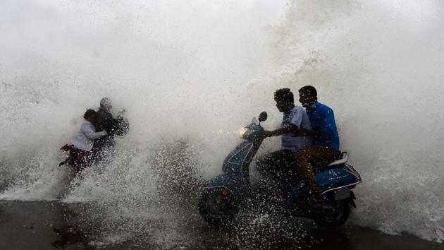 Waves hit a breakwater at as cyclone Phethai approaches the Indian coast, in Chennai on December 16. The Andhra Pradesh government put seven coastal districts of Guntur, Krishna, West Godavari, East Godavari, Visakhapatnam and Srikakulam on high alert in the wake of Phethai which made landfall this afternoon. Response teams have already been deployed to the districts. Two deaths have been reported so far. (Arun Sankar / AFP) Waves hit a breakwater at as cyclone Phethai approaches the Indian coast, in Chennai on December 16. The Andhra Pradesh government put seven coastal districts of Guntur, Krishna, West Godavari, East Godavari, Visakhapatnam and Srikakulam on high alert in the wake of Phethai which made landfall this afternoon. Response teams have already been deployed to the districts. Two deaths have been reported so far. (Arun Sankar / AFP)