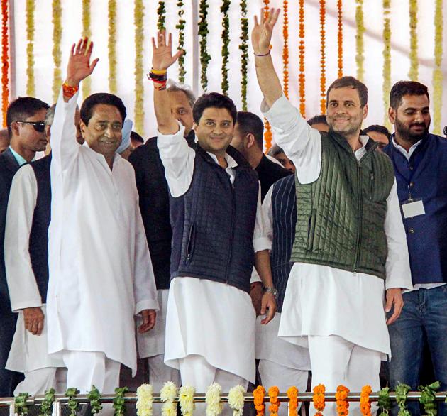 Kamal Nath took oath as Madhya Pradesh Chief Minister in the presence of top Congress and opposition leaders. (PTI) Kamal Nath took oath as Madhya Pradesh Chief Minister in the presence of top Congress and opposition leaders. (PTI)