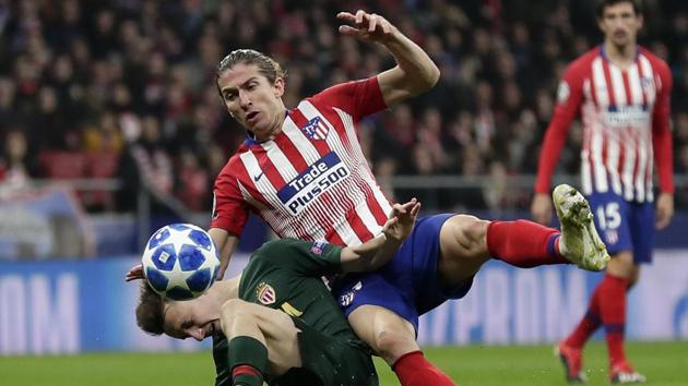 Atletico defender Filipe Luis in action.(AP)