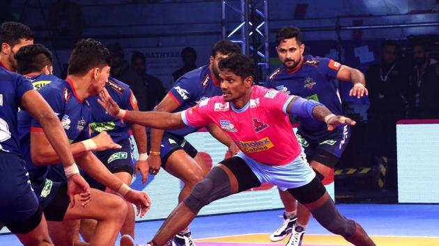 Haryana Steelers came back strongly in the second half but just fell short in the last five minutes of the match.(Pro Kabaddi League.)