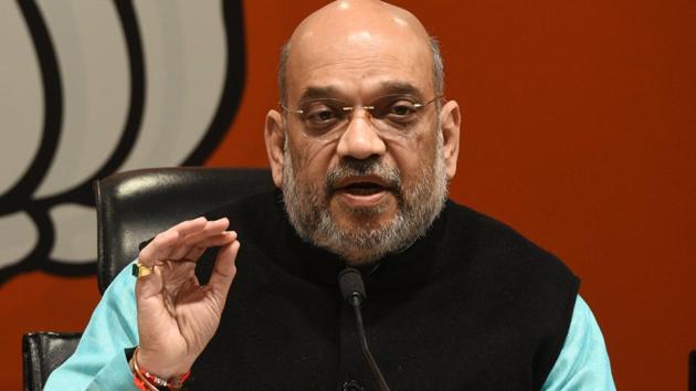 BJP chief Amit Shah will on Sunday give a management formula to over 12,000 booth incharges of the party’s Delhi unit at the IGI stadium here in the run up to 2019 Lok Sabha polls. (Mohd Zakir/HT Photo) BJP chief Amit Shah will on Sunday give a management formula to over 12,000 booth incharges of the party’s Delhi unit at the IGI stadium here in the run up to 2019 Lok Sabha polls. (Mohd Zakir/HT Photo)