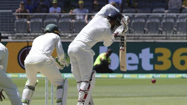 India's Hanuma Vihari bats during play in the second cricket test between Australia and India in Perth. (AP)