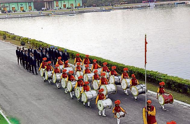 Medal winners of Asian Games 2018 gets grand welcome during the 37th National Rowing Championship at Army Rowing Node in CME campus in Pune(HT PHOTO)