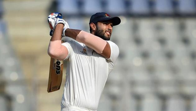 Mumbai: Mumbai batsman Shivam Dube plays a shot during a Ranji Trophy cricket match against Baroda, in Mumbai, Monday, Dec. 17, 2018. Dube hit 5 consecutive sixes in an over.(PTI)