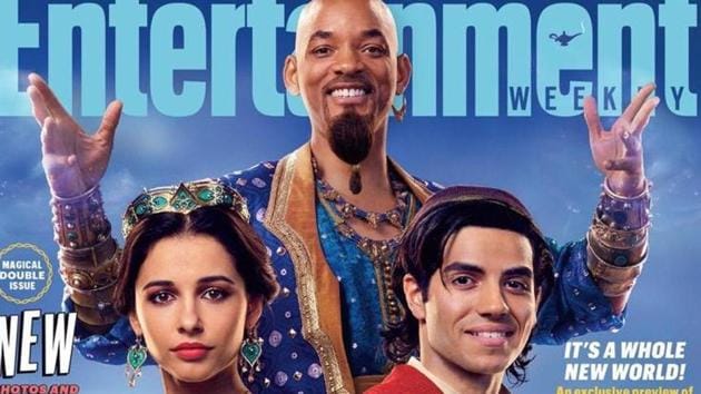 Will Smith, Mena Massoud and Naomi Scott star in Guy Ritchie’s live-action Aladdin.