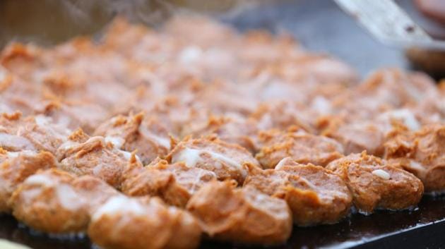Kebabs in the making... yum! 