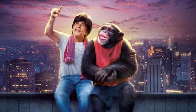 Shah Rukh Khan shares new Zero poster where he introduces a chimpanzee.