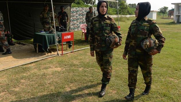 Army cadets interact during a practice session. Afghanistan Army Liaison Officer Captain Sirajulhaq Safi told PTI that this time officers from the country’s Air Force have also joined the programme. “Compared to last year, the team this year comprises many young officers,” Safi said, adding that his country sees the exercise as a knowledge-sharing experience. The squad has mostly women below 30 years, while a 50-year-old officer is the senior most. (Arun Sankar / AFP) Army cadets interact during a practice session. Afghanistan Army Liaison Officer Captain Sirajulhaq Safi told PTI that this time officers from the country’s Air Force have also joined the programme. “Compared to last year, the team this year comprises many young officers,” Safi said, adding that his country sees the exercise as a knowledge-sharing experience. The squad has mostly women below 30 years, while a 50-year-old officer is the senior most. (Arun Sankar / AFP)