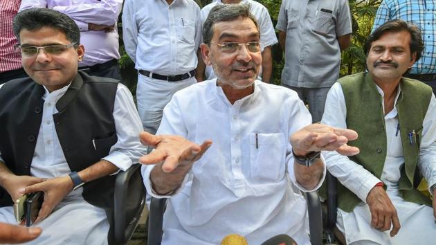 Rashtriya Lok Samta Party chief Upendra Kushwaha has said he exited the National Democratic Alliance (NDA) because of what he described as, the arrogance of the BJP and Bihar chief minister Nitish Kumar, news agency ANI reports. He said that he has his options open and, could mean contesting elections alone, joining the anti-BJP opposition alliance now being tested or a third front. (Arun Sharma / PTI File)