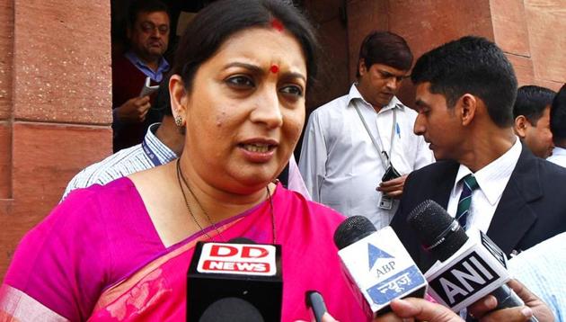 The Delhi High Court Wednesday quashed the summons issued against Union minister Smriti Irani in a defamation complaint filed against her by Congress Leader Sanjay Nirupam.(HT Photo) The Delhi High Court Wednesday quashed the summons issued against Union minister Smriti Irani in a defamation complaint filed against her by Congress Leader Sanjay Nirupam.(HT Photo)