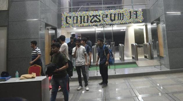 The Brihanmumbai Municipal Corporation (BMC) said the stampede occurred during a concert by rapper Divine, who was performing at Mithibai College’s annual Bachelor of Management Studies (BMS) festival – Colosseum – at Jashoda Rang Mandir (JRM) Ground.(Satyabrata Tripathy/HT)