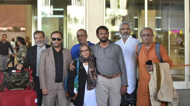 Hamid Nihal Ansari, who returned to India after spending six years in a Pakistani jail, reached his home state Maharashtra on Thursday where he was welcomed by friends and family. “I want to celebrate with my family, after that I will start looking for a job and only then will I marry and settle down”, Ansari told reporters at Mumbai airport. (Satyabrata Tripathy / HT Photo) Hamid Nihal Ansari, who returned to India after spending six years in a Pakistani jail, reached his home state Maharashtra on Thursday where he was welcomed by friends and family. “I want to celebrate with my family, after that I will start looking for a job and only then will I marry and settle down”, Ansari told reporters at Mumbai airport. (Satyabrata Tripathy / HT Photo)