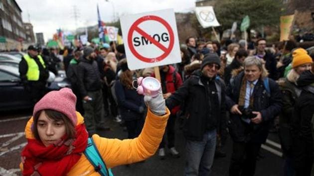 Protesters take part in the March for the Climate on the streets of Katowice, where the COP24 UN Climate Change Conference 2018 is held, December 8 (REUTERS) Protesters take part in the March for the Climate on the streets of Katowice, where the COP24 UN Climate Change Conference 2018 is held, December 8 (REUTERS)