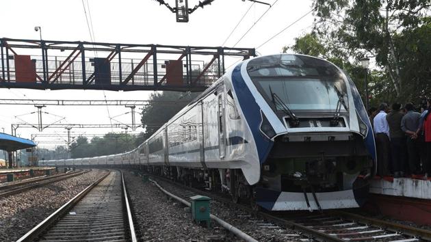 Train 18, the fastest from railways’ stable that will replace Shatabdi trains, is likely to be flagged off by Prime Minister Narendra Modi on December 29 from his constituency Varanasi. Manufactured by ICF Chennai at a cost of Rs 100 crore, it recently became India’s fastest train by hitting speeds of over 180 kmph during a trial-run on a section of the Delhi-Rajdhani route. (Mohd Zakir / HT File) Train 18, the fastest from railways’ stable that will replace Shatabdi trains, is likely to be flagged off by Prime Minister Narendra Modi on December 29 from his constituency Varanasi. Manufactured by ICF Chennai at a cost of Rs 100 crore, it recently became India’s fastest train by hitting speeds of over 180 kmph during a trial-run on a section of the Delhi-Rajdhani route. (Mohd Zakir / HT File)