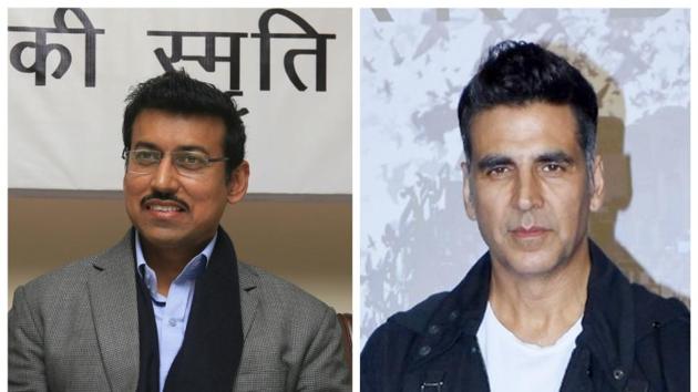 Actor Akshay Kumar and minister Rajyavardhan Rathore