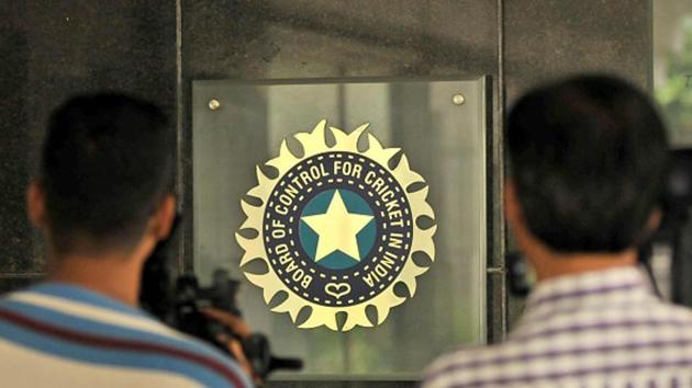 A view of logo of the Board of Control for Cricket in India (BCCI)(Hindustan Times via Getty Images)