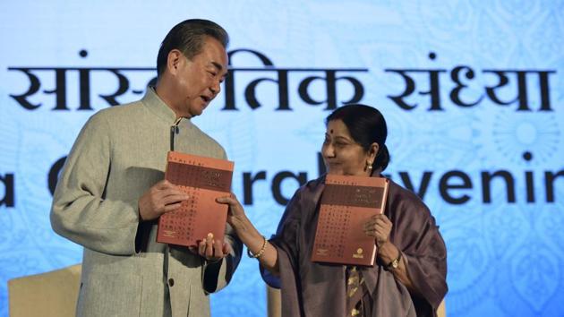 External affairs minister Sushma Swaraj with her Chinese counterpart Wang Yi. (Vipin Kumar/HT Photo) External affairs minister Sushma Swaraj with her Chinese counterpart Wang Yi. (Vipin Kumar/HT Photo)