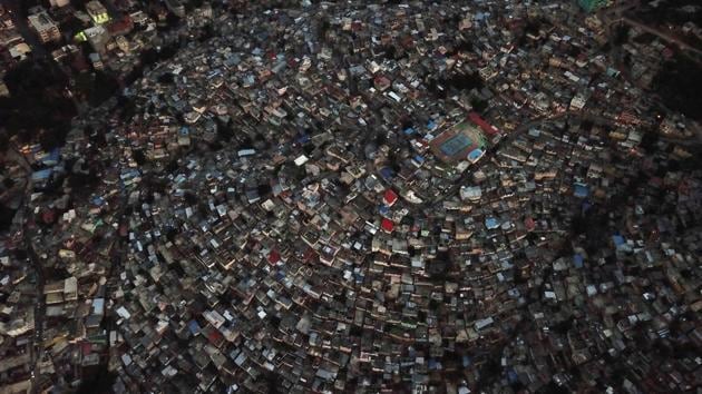 Aerial view of the high density of houses in the neighbourhood of Jalousie, in the commune of Petion Ville, Port-au-Prince, Haiti. (Hector Retamal / AFP) 