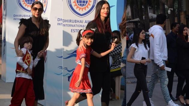Gauri Khan with AbRam and Aishwarya with Aaradhya were spotted at their school. (Viral Bhayani) Gauri Khan with AbRam and Aishwarya with Aaradhya were spotted at their school. (Viral Bhayani)