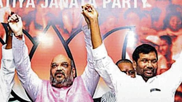 The Paswans held talks with BJP president Amit Shah. (PTI) The Paswans held talks with BJP president Amit Shah. (PTI)