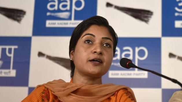 AAP MLA Alka Lamba had on Friday said she will tender her resignation as ‘demanded’ by Delhi chief minister Arvind Kejriwal for not supporting a resolution in the assembly on revoking late PM Rajiv Gandhi’s Bharat Ratna.(Saumya Khandelwal/HT Photo)