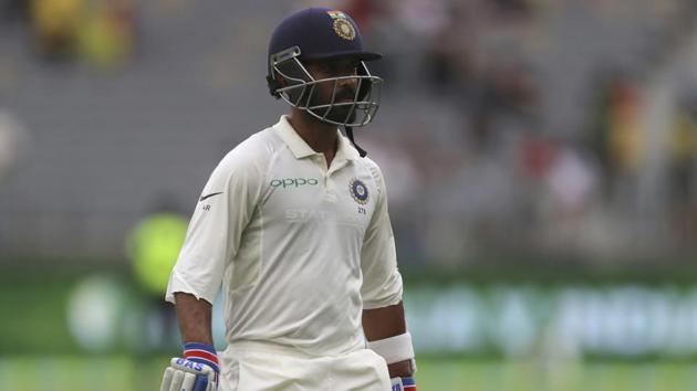 India's Ajinkya Rahane walks off the ground at the conclusion of the second days play in the second cricket test between Australia and India in Perth, Australia.(AP) India's Ajinkya Rahane walks off the ground at the conclusion of the second days play in the second cricket test between Australia and India in Perth, Australia.(AP)