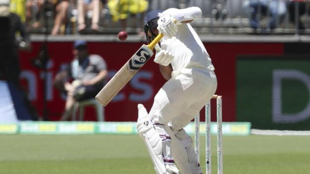India's Umesh Yadav is hit by a ball from Australia's Mitchell Starc during the Perth Test. (AP) India's Umesh Yadav is hit by a ball from Australia's Mitchell Starc during the Perth Test. (AP)