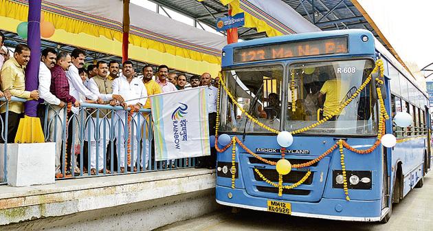 The Dapodi to Nigdi BRTS route was made operational from August this year.(HT/PHOTO)