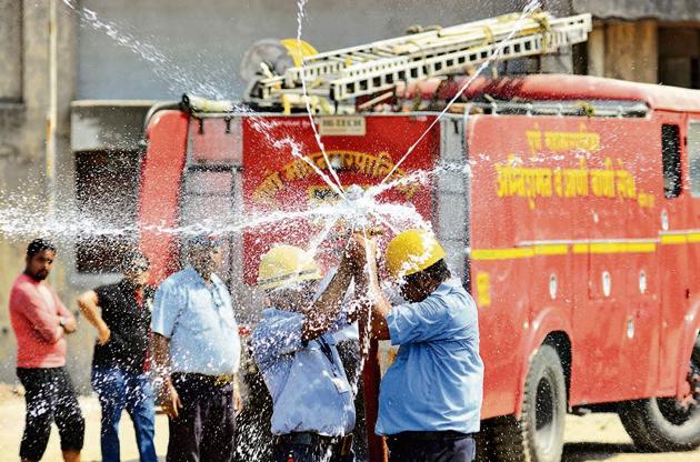 According to the central fire station divisional fire officer Sunil Gilbile, all precautionary arrangements have been made by the civic body to avoid fire incidences.(HT/PHOTO)