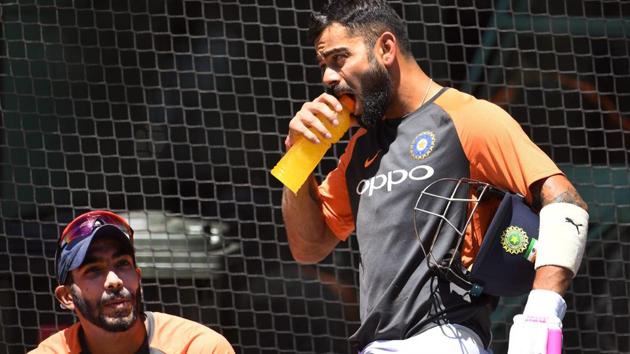 India skipper Virat Kohli (right) during training in Melbourne on Monday. (AFP) India skipper Virat Kohli (right) during training in Melbourne on Monday. (AFP)