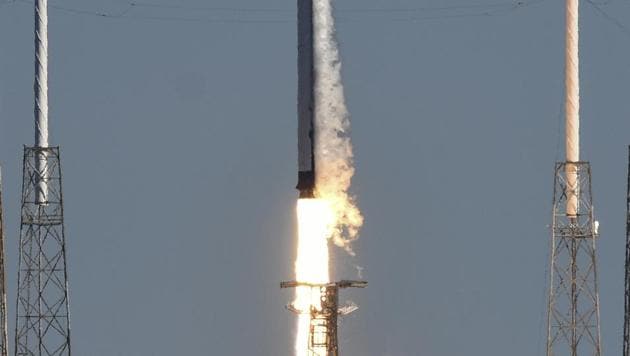 A SpaceX Falcon 9 rocket lifts off at the Cape Canaveral Air Force Station in Cape Canaveral, Fla on Sunday, December 23, 2018. The rocket is carrying the U.S. Air Force's most powerful GPS satellite ever built.(AP Photo)