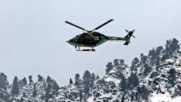 The Indian Army has created a world record of sorts as its pilots and technicians successfully recovered a helicopter which was stuck in snow at an altitude of 18,000 feet at Siachen Glacier in Jammu and Kashmir.(PTI/Representative Image)