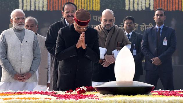 Sadaiv Atal, a memorial of former prime minister Atal Bihari Vajpayee, was dedicated to the nation Tuesday on his 94th birth anniversary. President Ram Nath Kovind, Vice-President M Venkaiah Naidu, BJP national president Amit Shah and Prime Minister Narendra Modi were among dignitaries who paid tributes to the former statesman at the memorial built near the Rashtriya Smriti Sthal. (Sonu Mehta / HT Photo) Sadaiv Atal, a memorial of former prime minister Atal Bihari Vajpayee, was dedicated to the nation Tuesday on his 94th birth anniversary. President Ram Nath Kovind, Vice-President M Venkaiah Naidu, BJP national president Amit Shah and Prime Minister Narendra Modi were among dignitaries who paid tributes to the former statesman at the memorial built near the Rashtriya Smriti Sthal. (Sonu Mehta / HT Photo)