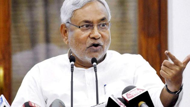 Bihar chief minister Nitish Kumar addressing a press conference in Patna Bihar chief minister Nitish Kumar addressing a press conference in Patna