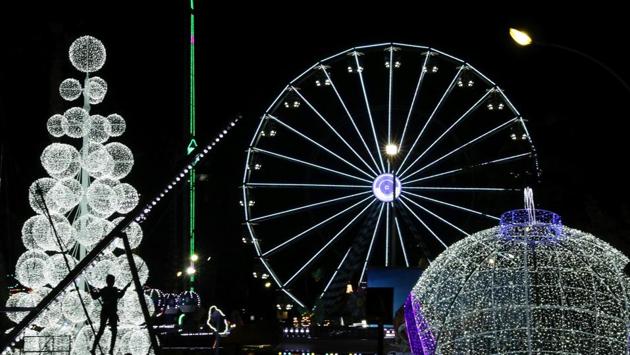 A boy plays on a trampoline in the Christmas Lunapark in Limassol, Cyprus. (Yiannis Kourtoglou / REUTERS) A boy plays on a trampoline in the Christmas Lunapark in Limassol, Cyprus. (Yiannis Kourtoglou / REUTERS)
