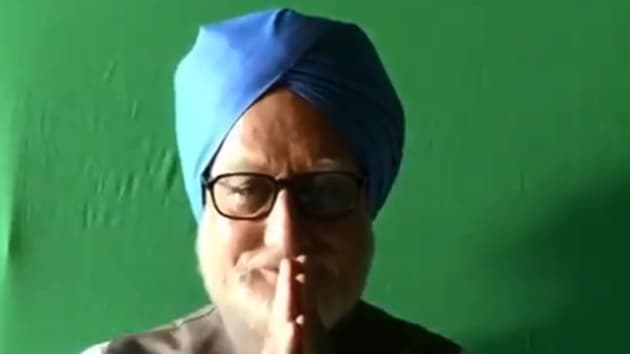 Anupam Kher in character as former PM Manmohan Singh.