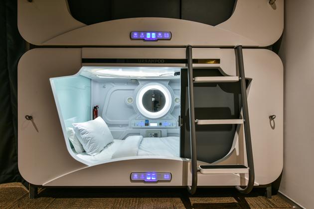 First developed in Japan, India’s first capsule hotel— Urbanpod — was opened in Andheri in 2017.(HT)