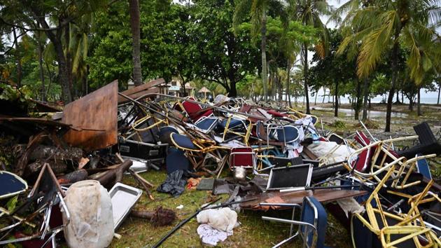 Indonesians have withstood a string of disasters this year and with them, much loss and misery. The tsunami was Indonesia’s third major natural disaster in six months, following a series of earthquakes on the island of Lombok in July and August and a quake-tsunami in September that killed around 2,200 people in Palu, with thousands more missing and presumed dead. (Adek Berry / AFP) Indonesians have withstood a string of disasters this year and with them, much loss and misery. The tsunami was Indonesia’s third major natural disaster in six months, following a series of earthquakes on the island of Lombok in July and August and a quake-tsunami in September that killed around 2,200 people in Palu, with thousands more missing and presumed dead. (Adek Berry / AFP)