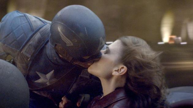 Steve Rogers and Peggy Carter in a still from Captain America: The First Avenger.