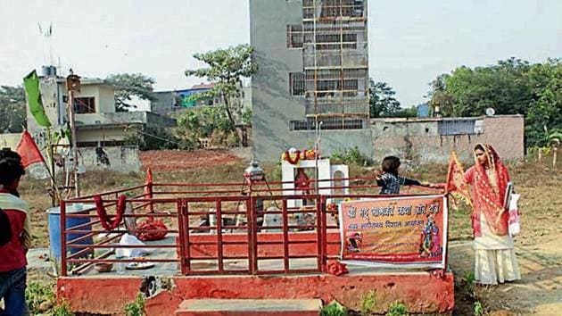 The authority removed the pandal but left the idol undamaged.(Sourced) The authority removed the pandal but left the idol undamaged.(Sourced)