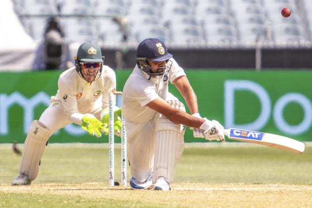 India's Rohit Sharma bats during a play on day two of the third cricket test between India and Australia in Melbourne. (AP) India's Rohit Sharma bats during a play on day two of the third cricket test between India and Australia in Melbourne. (AP)
